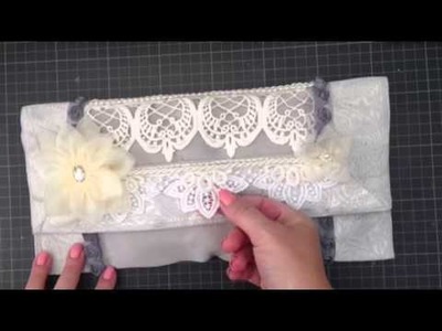 Shabby chic altered Clutch Bag : 5th DT Project for Tresors