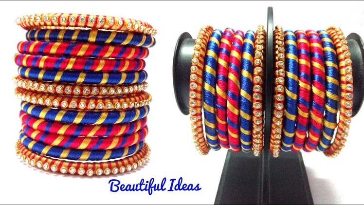 Silk thread Fancy Bangles sets.Silk thread Bangles Designs.How to Make Silk thread Designer Bangles