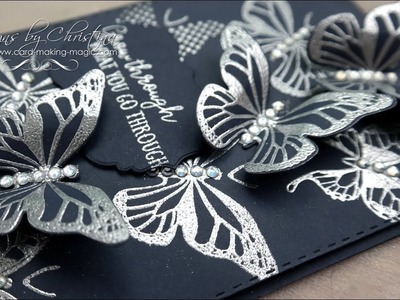 Silver Butterflies - One for the men - Complete Card & Box