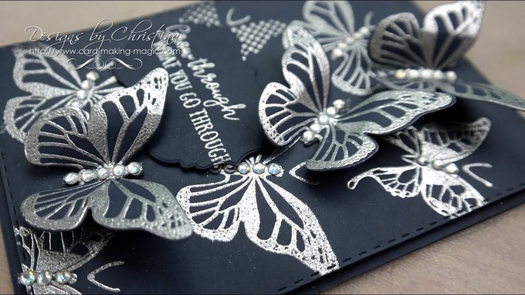 Silver Butterflies - One for the men - Complete Card & Box