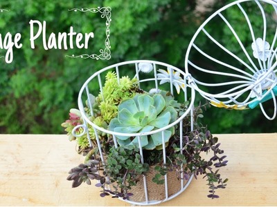 Simple Birdcage Succulent Planter | Decor idea. Garden up