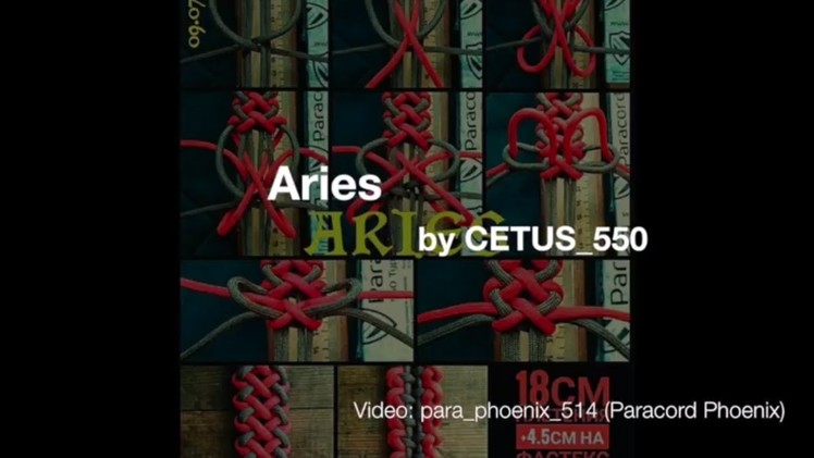 The Aries Knot Zodiac Paracord Bracelet by Cetus_550 4-Strand without buckle.