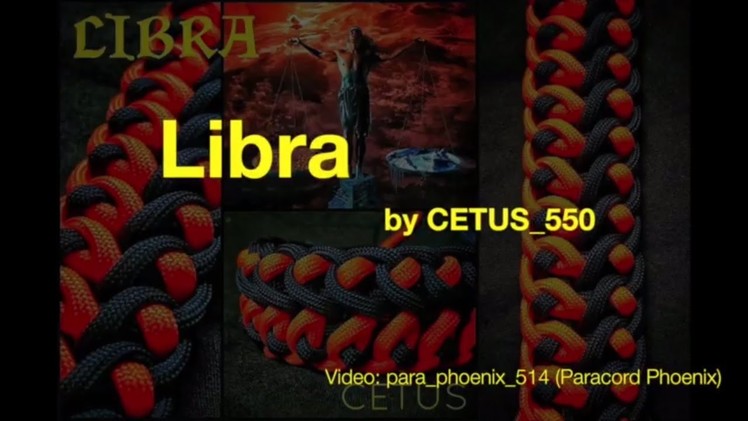 The Libra Zodiac Knot Version (3) Paracord Bracelet design by Cetus without buckle.
