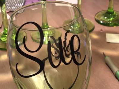 Wine glasses with the silhouette