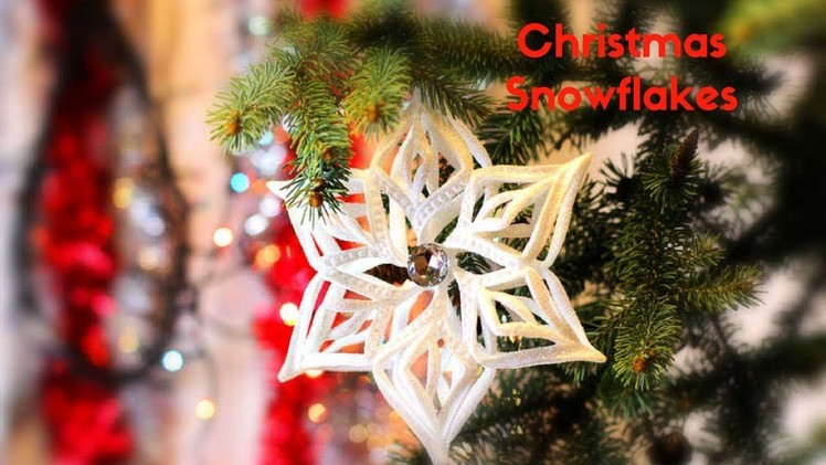 CHRISTMAS DECORATING IDEAS | HOW TO MAKE RIBBON SNOWFLAKES FOR CHRISTMAS TREE DECORATION