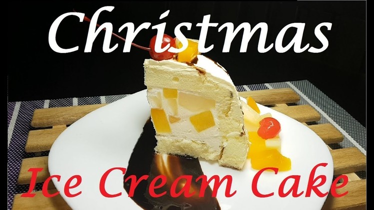 Christmas Ice Cream cake | Fruit Cocktail ice cream cake | Ice cream Cake