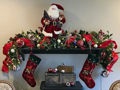 Classic, Traditional Christmas Fireplace Mantel  - How To Decorate For Christmas - Mantel Ideas
