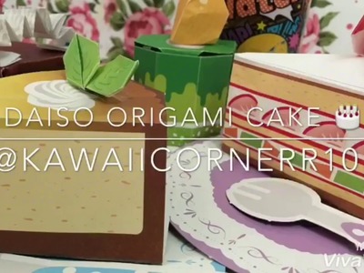 Daiso Origami Cake [cheesecake,strawberry,chocolate]