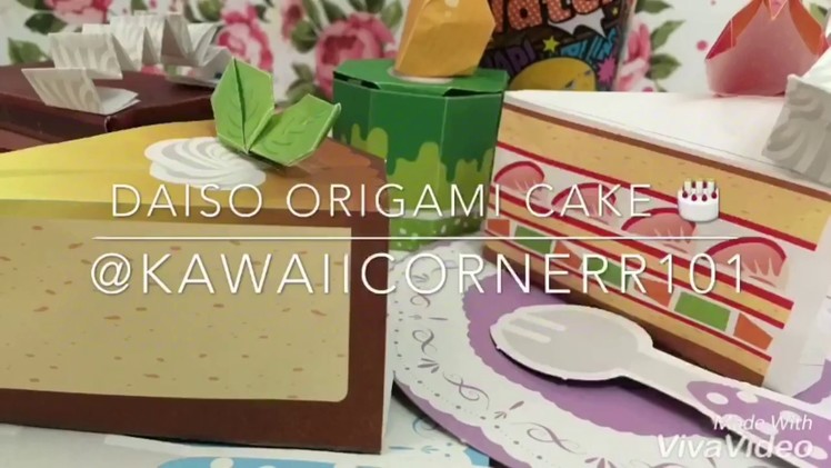 Daiso Origami Cake [cheesecake,strawberry,chocolate]