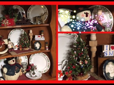 •Decorating A Farmhouse Christmas Hutch•