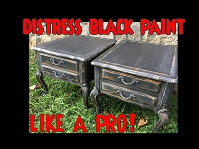 DIY Black Distressed Furniture & Cabinets w. Chalk Paint!