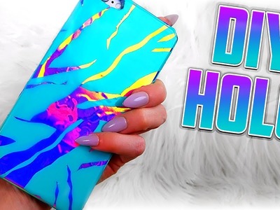 DIY PHONE CASE - DIY HOLOGRAPHIC MARBLE PHONE CASE - Less THAN $20!