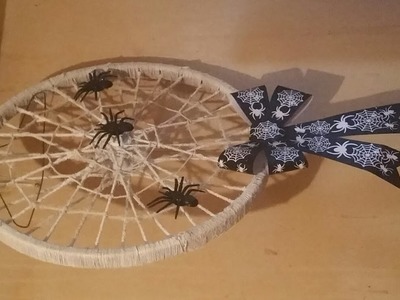 DIY spider  web door wreath