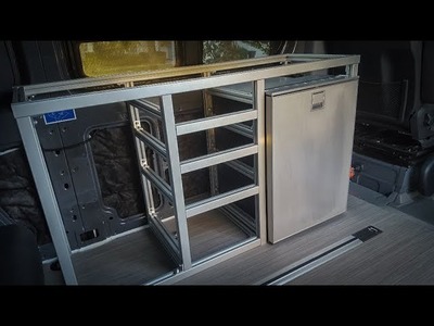 Extruded aluminum galley framing - DIY Sprinter camper van