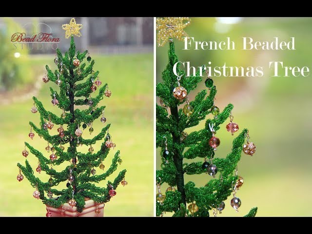 French beaded Christmas tree - pattern and tutorial by Bead Flora Studio