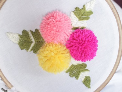 Hand Embroidery | Pom pom flower stitch