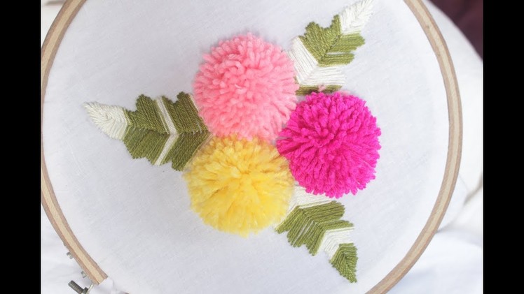 Hand Embroidery | Pom pom flower stitch
