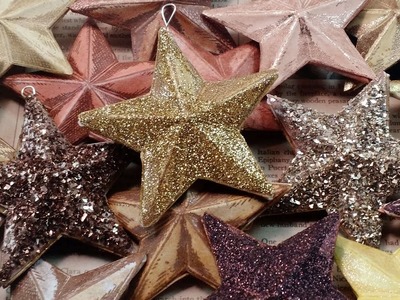 Handmade Christmas tree ornaments - Glitter stars