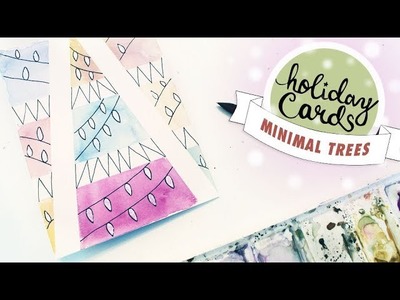 HOLIDAY CARD #2: Illustrated Watercolor Christmas Trees (Easy, Beginner Tutorial)