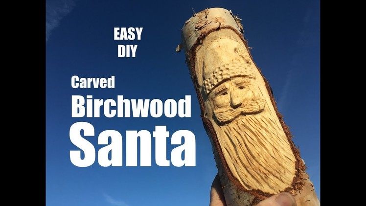 How to carved a Birch wood Santa Face Christmas Decoration with a dremel grinder