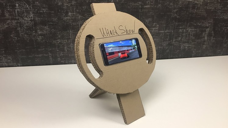 HOW TO MAKE GAMING STEERING WHEEL from Cardboard For Smartphone DIY