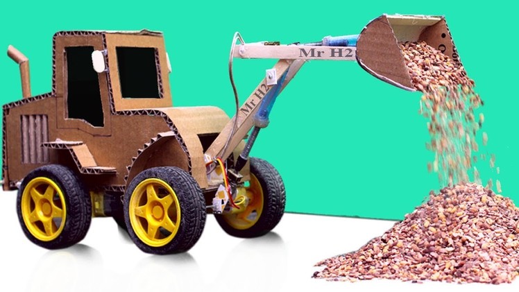 How To Make RC Wheel  Loader From Cardboard and Pepsi can - Diy Simple Construction Toy For Kids