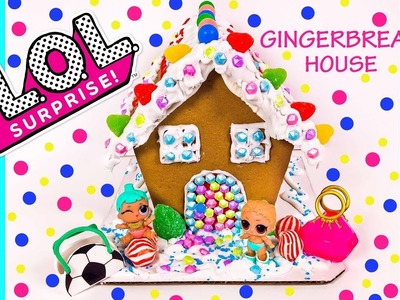 LOL Surprise Dolls Gingerbread House - DIY Holiday Christmas Candy Craft - LOL Series 2 Lil Sisters