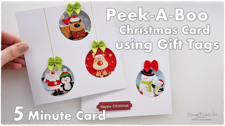 5 Minute Peek-A-Boo Christmas Card using Gift Tags ♡ Maremi's Small Art ♡