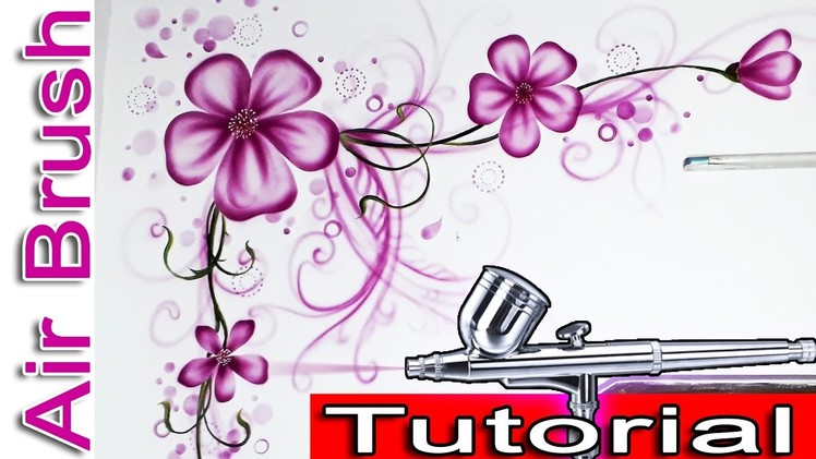 Airbrush painting tutorials for beginners with stencils for wall painting flowers and floral design