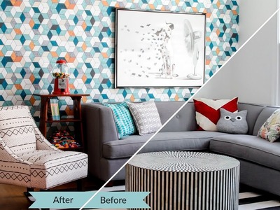 AMAZING Room Makeover with Spoonflower's Woven Wallpaper | Spoonflower