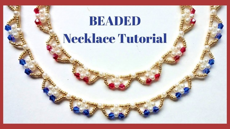 Beading jewelry tutorial. How to make beaded necklace