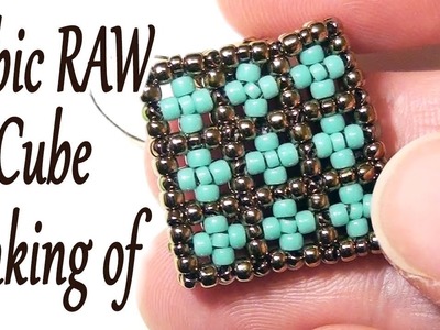 Beading making of - Cubic RAW Cube with beads - The first side