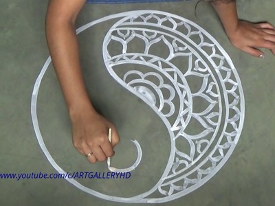 Beautiful rounded rangoli designs  . alpana designs  . Kolam designs