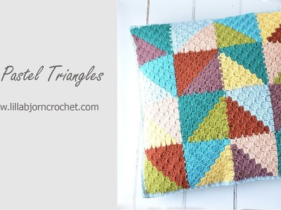 C2C Pastel Triangles Pillow - with join as-you-go method