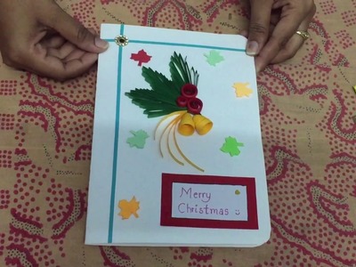 Christmas card with quilling and gift hand made