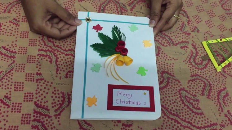 Christmas card with quilling and gift hand made