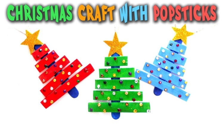 Christmas Craft With Popsticks - How to Make a Christmas Tree with Popsicle Sticks - Creative Idea