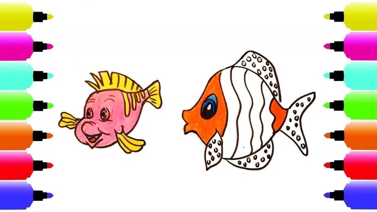 Coloring Pages Colorful Clown Fish | How to draw Animals | Drawing and Art Colors for Kids