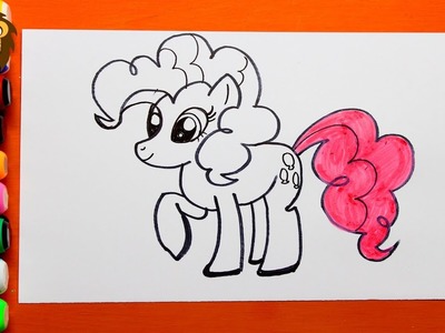 Como Dibujar Pinkie Pie My little pony - Dibujos para niños - Draw and Coloring Book for Kids