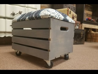 Crate ideas:  How to make a storage ottoman