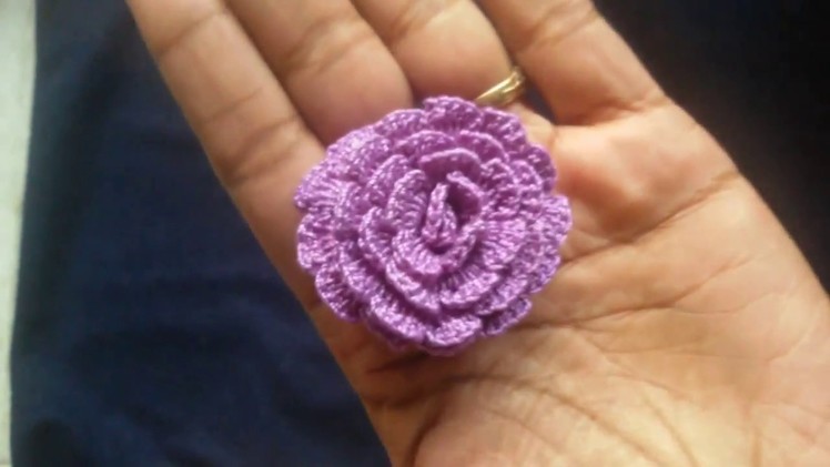 Crochet rose flower |crochet 3D rose flower tutorial in English