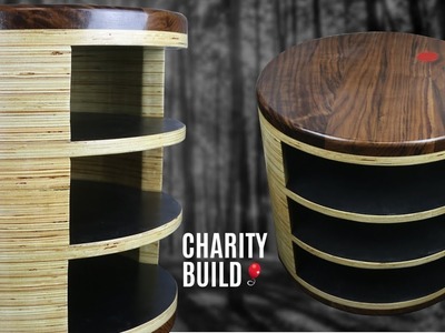 Cylindrical Plywood & Walnut Side Table - "The Oreo Table" - Charity Build