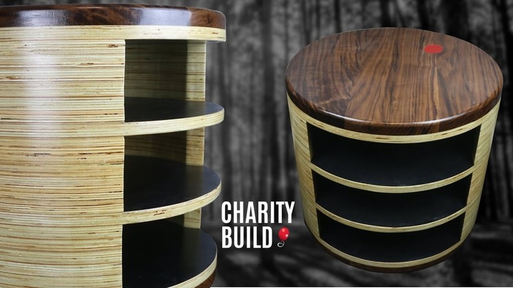 Cylindrical Plywood & Walnut Side Table - "The Oreo Table" - Charity Build