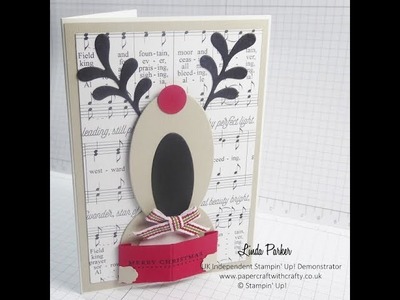 Die Cut Rudolph The Red Nosed Reindeer Card - Stampin' Up! Style