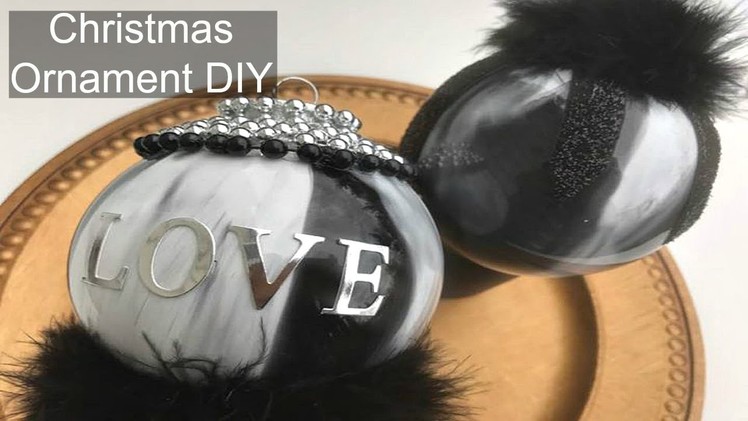 DIY | Black and White Christmas Decorations | Fur Glam Christmas Ornaments