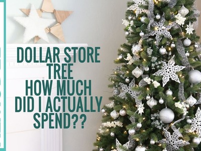 Dollar Store Christmas Tree Decorating Tutorial; Silver and White Christmas Tree #creativechristmas