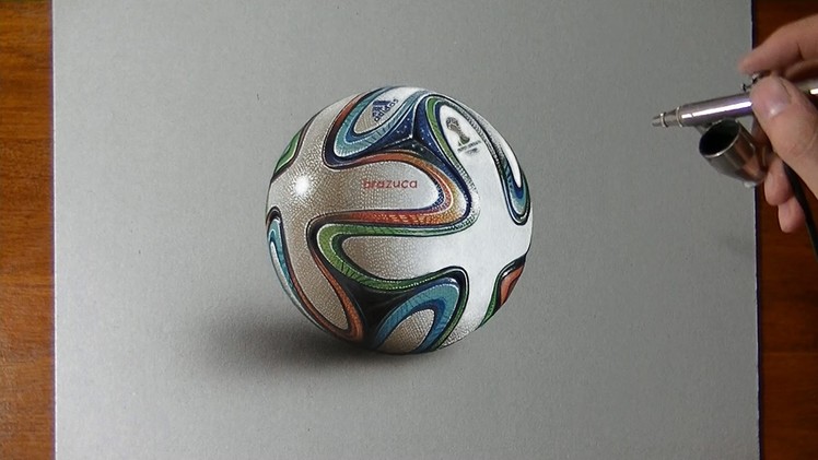 Drawing Time Lapse: Brazuca ball - hyperrealistic art