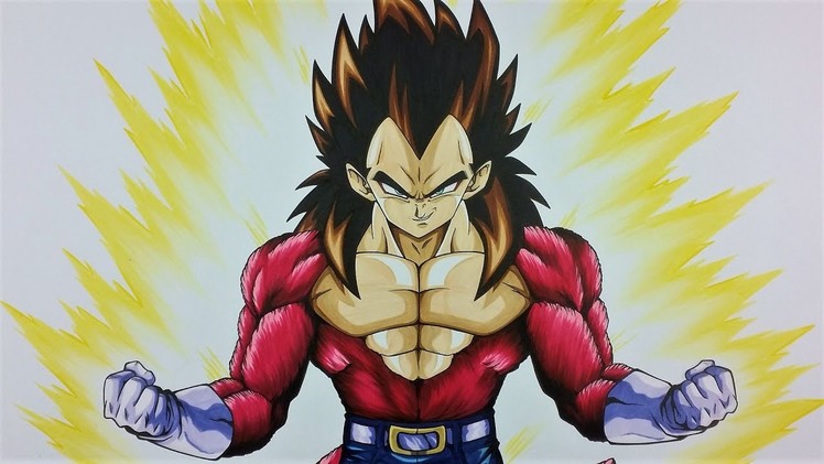 Drawing VEGETA SSj4 - Super Saiyan 4 | TolgArt