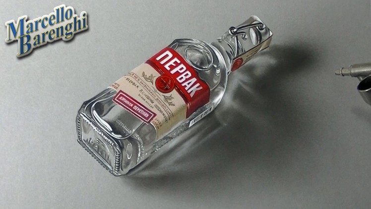 Drawing (Visual Art) Time Lapse: A bottle of Pervak Первак