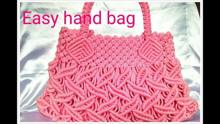 EASY Macrame hand bag tutorial in hindi part _3